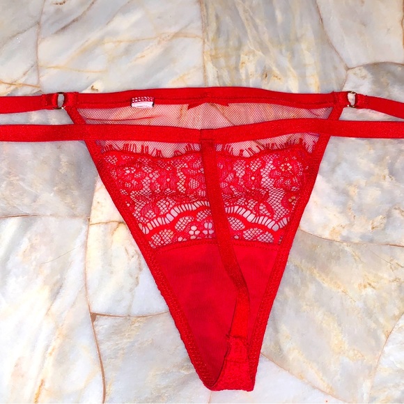 Victoria's Secret Love V-String Very Sexy Thong Panty Lace Mesh Underwear - Picture 2 of 4